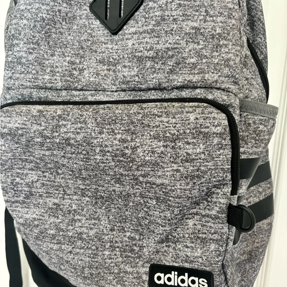 adidas Heather Gray and Black Unisex‎ Everyday 3 Striped Classic Backpack